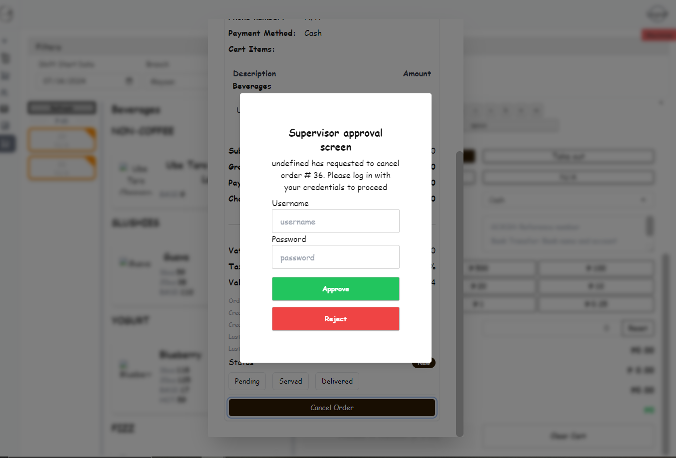 Cancel Approval Feature Cancel Approval Feature