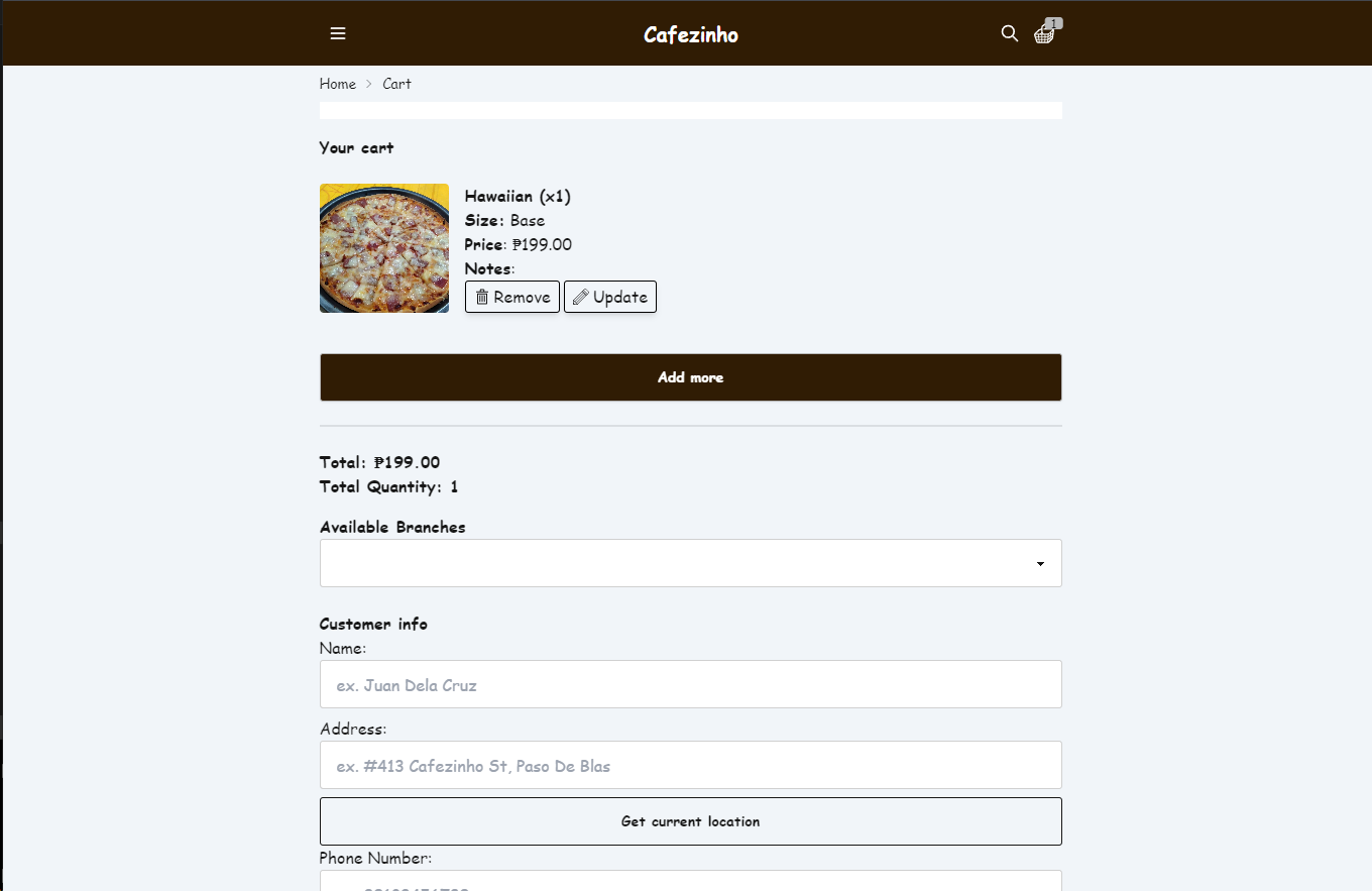 Customer Cart 1 Customer Cart 1