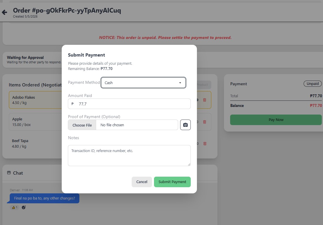 Payment Screen