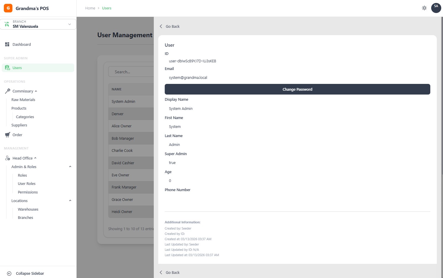 User Details
